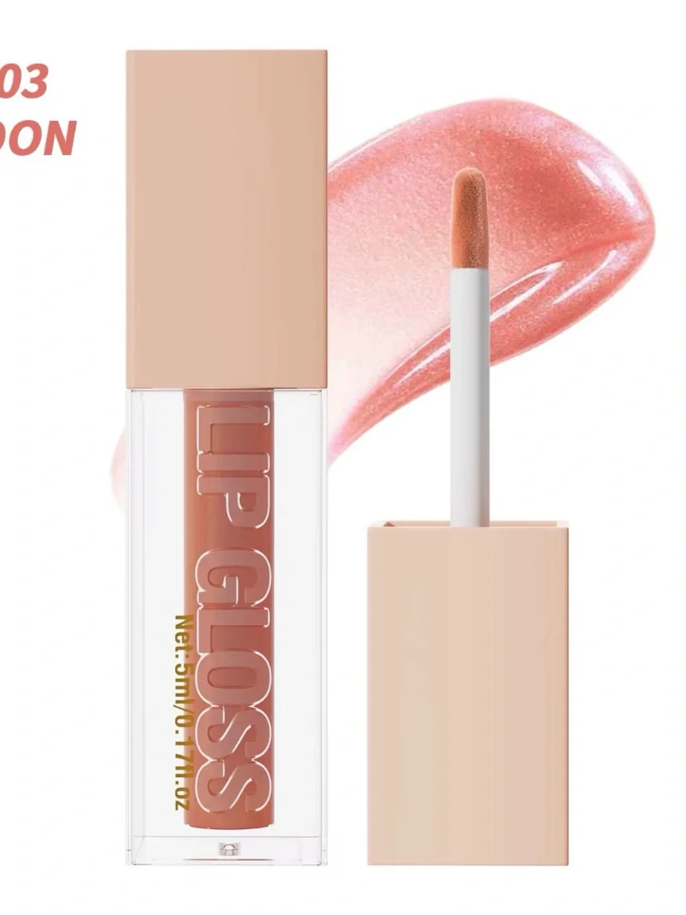 Tinted Pink Lip Gloss - Silky Non-Sticky Shine